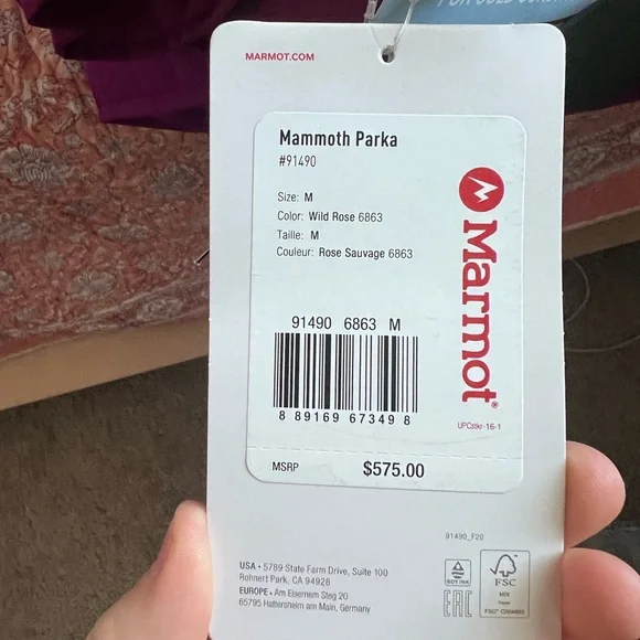 Brand new Marmot ski/snowboard parka with tags!